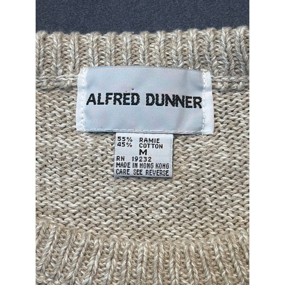 Vtg Alfred Dunner Embroidered Sweater Womens Med Floral Short Sleeve Knit Tan - Picture 3 of 8